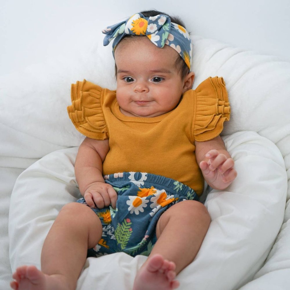 Blue Daisy Baby Bloomers